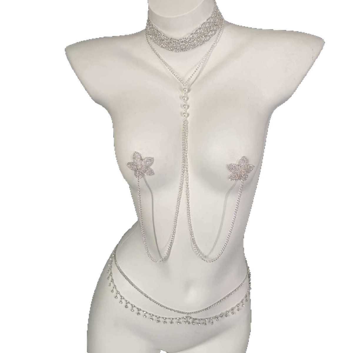 Fashion Retro Multi-layer Imitation Pearl Waist Chain Elegant High-end Versatile Dress Accessory