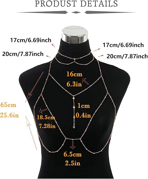 2-in-1 Necklace And Bra Chain Jewelry for Women Sexy Body Chain Jewelry