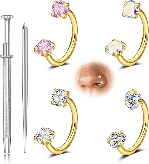 D.bella 20g 18g 16g Horseshoe Nose Ring Piercing Jewelry