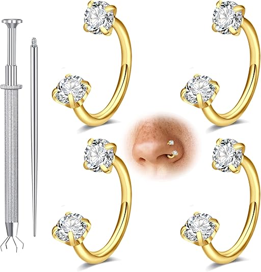 D.bella 20g 18g 16g Horseshoe Nose Ring Piercing Jewelry