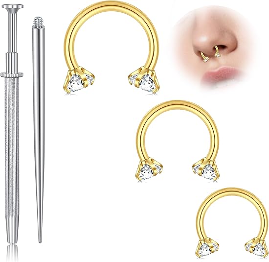 D.bella 20g 18g 16g Horseshoe Nose Ring Piercing Jewelry