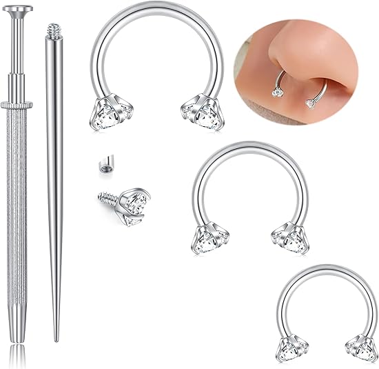 D.bella 20g 18g 16g Horseshoe Nose Ring Piercing Jewelry