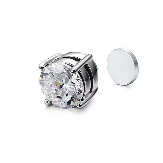 No Piercing Fake Earrings Simple Stainless Steel Material Fashion Versatile Zircon Magnetic Ear Clips