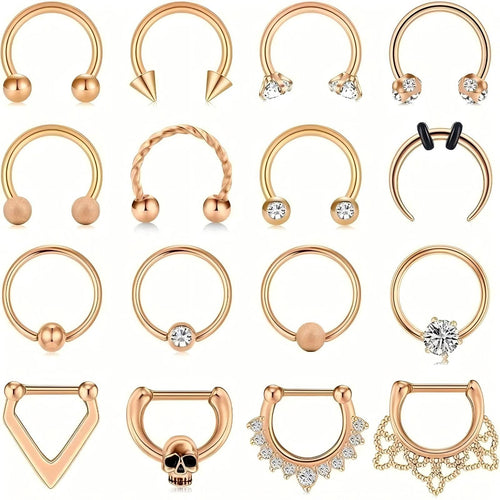 D.bella 16pcs 16G Septum Nose Rings