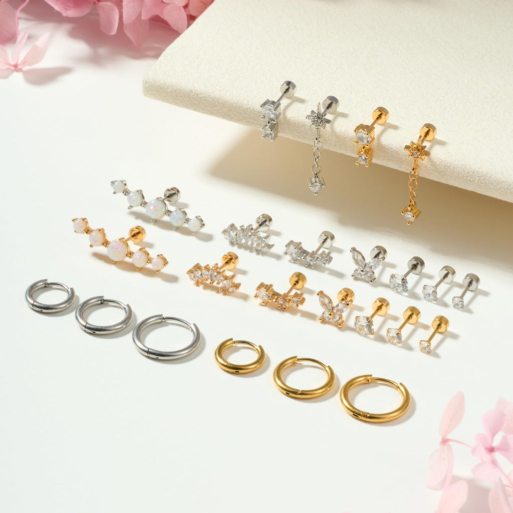 20G Cartilage Piercing Jewelry Flat back Helix Earrings