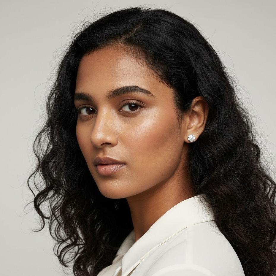 Men's Magnetic Stud Earrings - Non Piercing Stainless Steel Hypoallergenic, Minimalist Round, Silver/Black/Gold Hypoallergenic Fake Earrings for Women