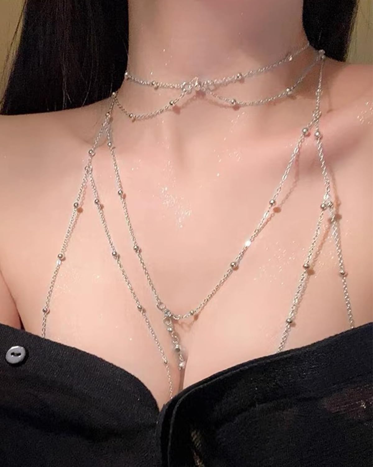 2-in-1 Necklace And Bra Chain Jewelry for Women Sexy Body Chain Jewelry