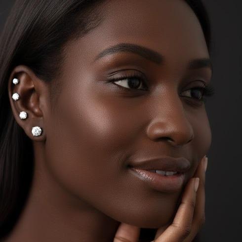 D.bella Men's Magnetic Stud Earrings