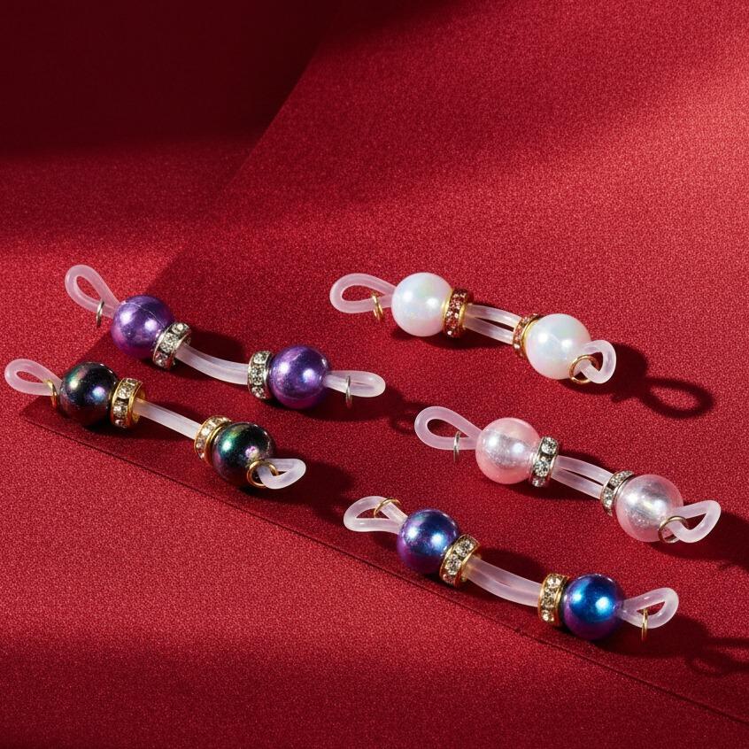 No-Piercing Bead Chains Fake Nip Rings Hypoallergenic Adjustable Silicone Rings Clip-On Jewelry for Women Men Party Christmas Valentine's Day Gift Ideas Festivel Lightweight Fashion Accessory