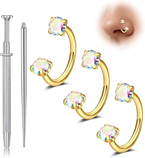 D.bella 20g 18g 16g Horseshoe Nose Ring Piercing Jewelry