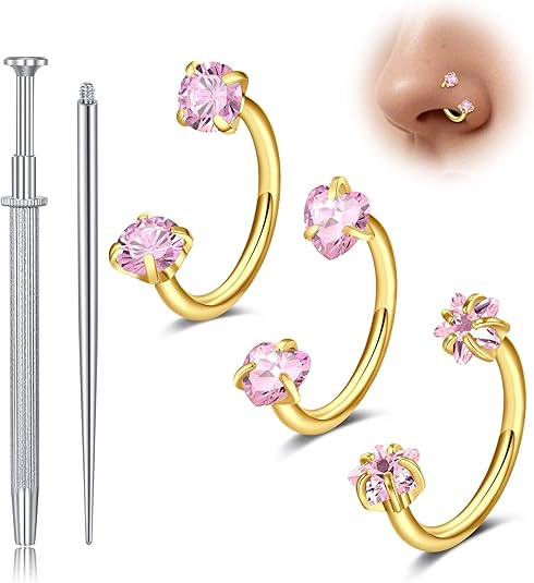 D.bella 20g 18g 16g Horseshoe Nose Ring Piercing Jewelry