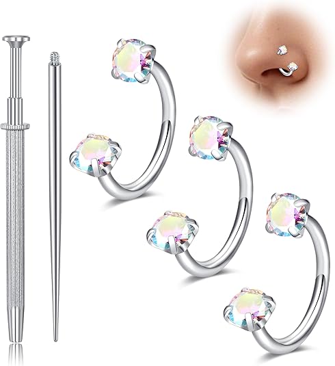 D.bella 20g 18g 16g Horseshoe Nose Ring Piercing Jewelry