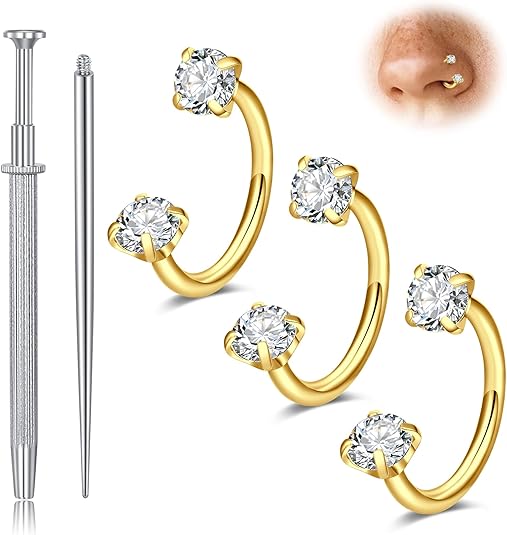 D.bella 20g 18g 16g Horseshoe Nose Ring Piercing Jewelry