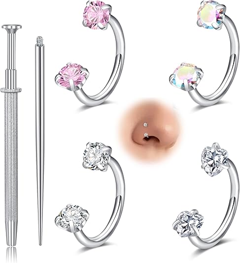D.bella 20g 18g 16g Horseshoe Nose Ring Piercing Jewelry