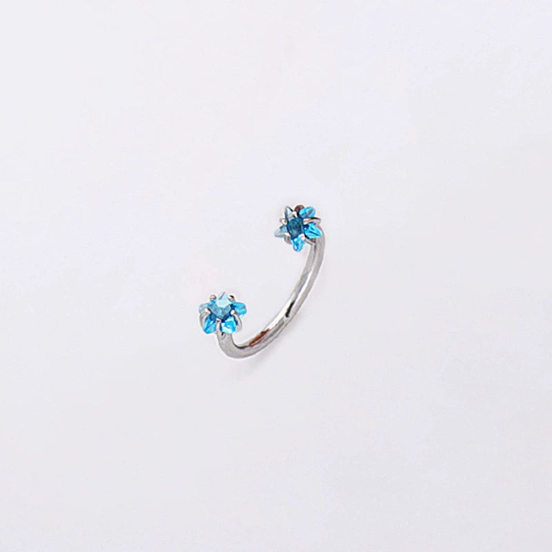 Gold Cubic Zirconia Nose Hoop Ring | 316L Stainless Steel Nose Piercing Jewelry