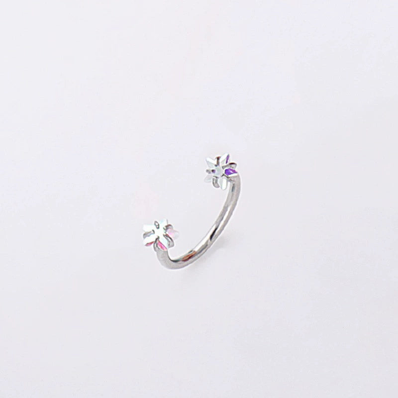 Gold Cubic Zirconia Nose Hoop Ring | 316L Stainless Steel Nose Piercing Jewelry