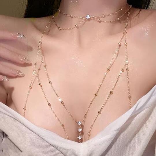 2-in-1 Necklace And Bra Chain Jewelry for Women Sexy Body Chain Jewelry