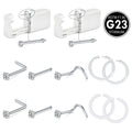 G23 Titanium Nose Piercing Gun Kit - 2Pcs G23 Titanium Self Nose Piercing Kit with 6Pcs G23 Titanium Nose studs and 4Pcs Clear Nose Hoop Rings